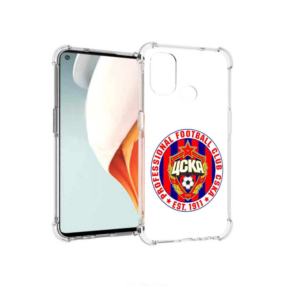 

Чехол MyPads Tocco для OnePlus Nord N100 ФК ЦСК логотип (PT227045.141.178), Прозрачный, Tocco