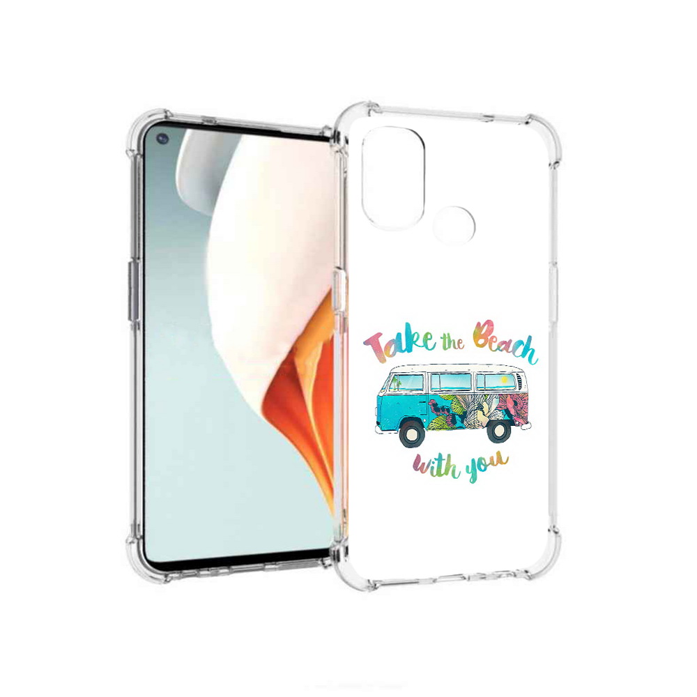 

Чехол MyPads Tocco для OnePlus Nord N100 Хиппи автобус (PT227045.141.190), Прозрачный, Tocco