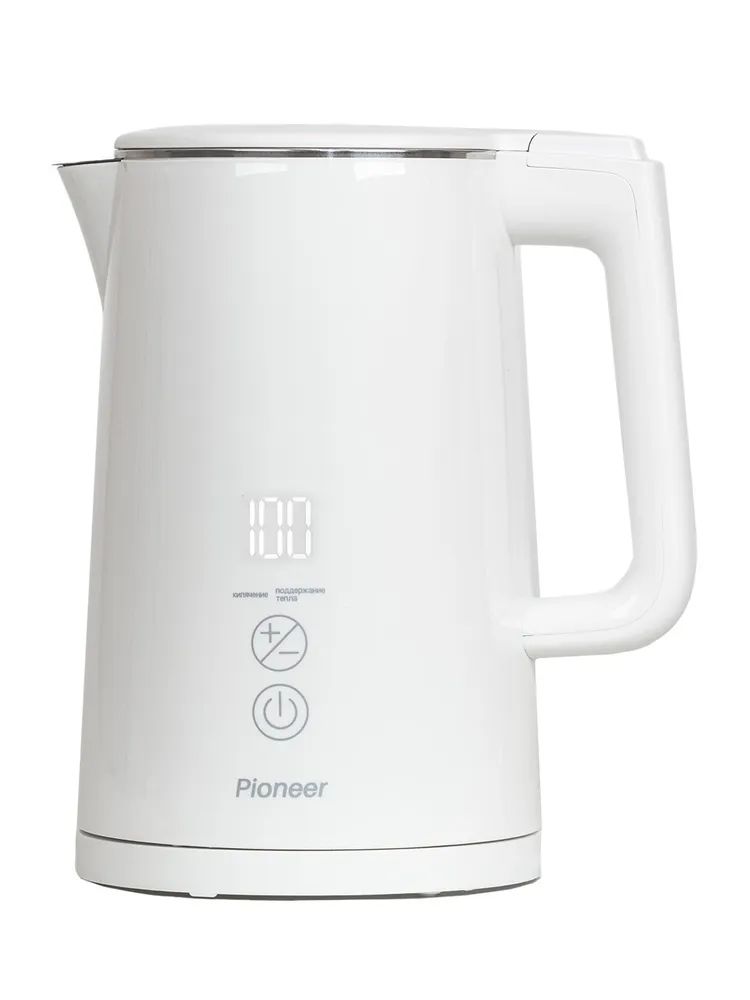 Чайник электрический Pioneer KE577M 1.5 л белый подставка под горячее доляна зимний праздник 10 8×10 8 см