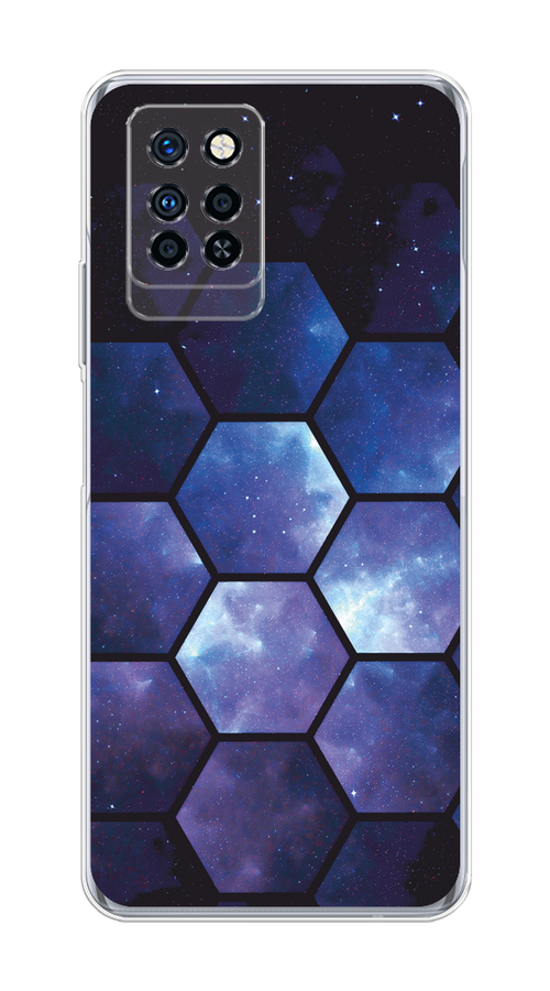 

Чехол на Infinix Note 10 Pro "Соты космос", Черный;фиолетовый, 3100150-1