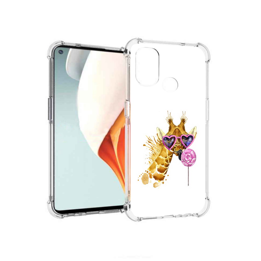 

Чехол MyPads Tocco для OnePlus Nord N100 акварельный жираф (PT227045.141.217), Прозрачный, Tocco