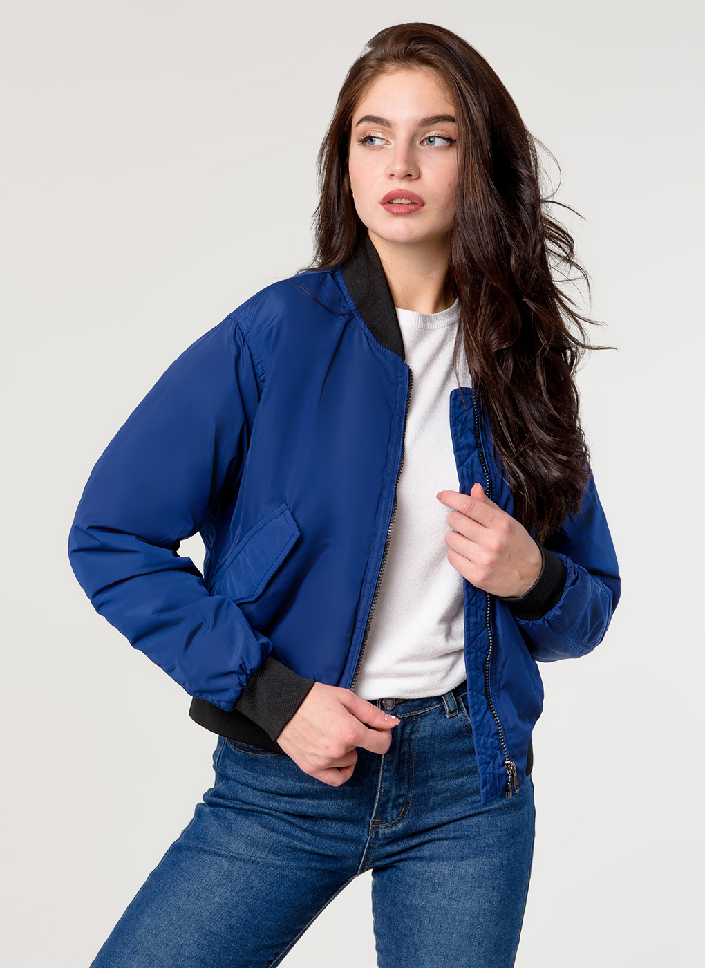 

Бомбер женский Каляев 60217 синий 46 RU, 60217