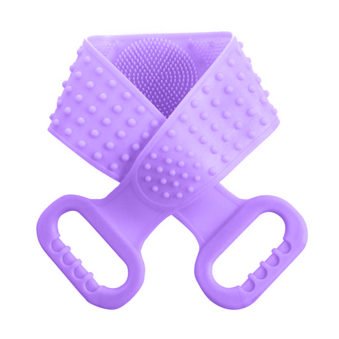 Силиконовая массажная мочалка-щетка для тела фиолетовая 