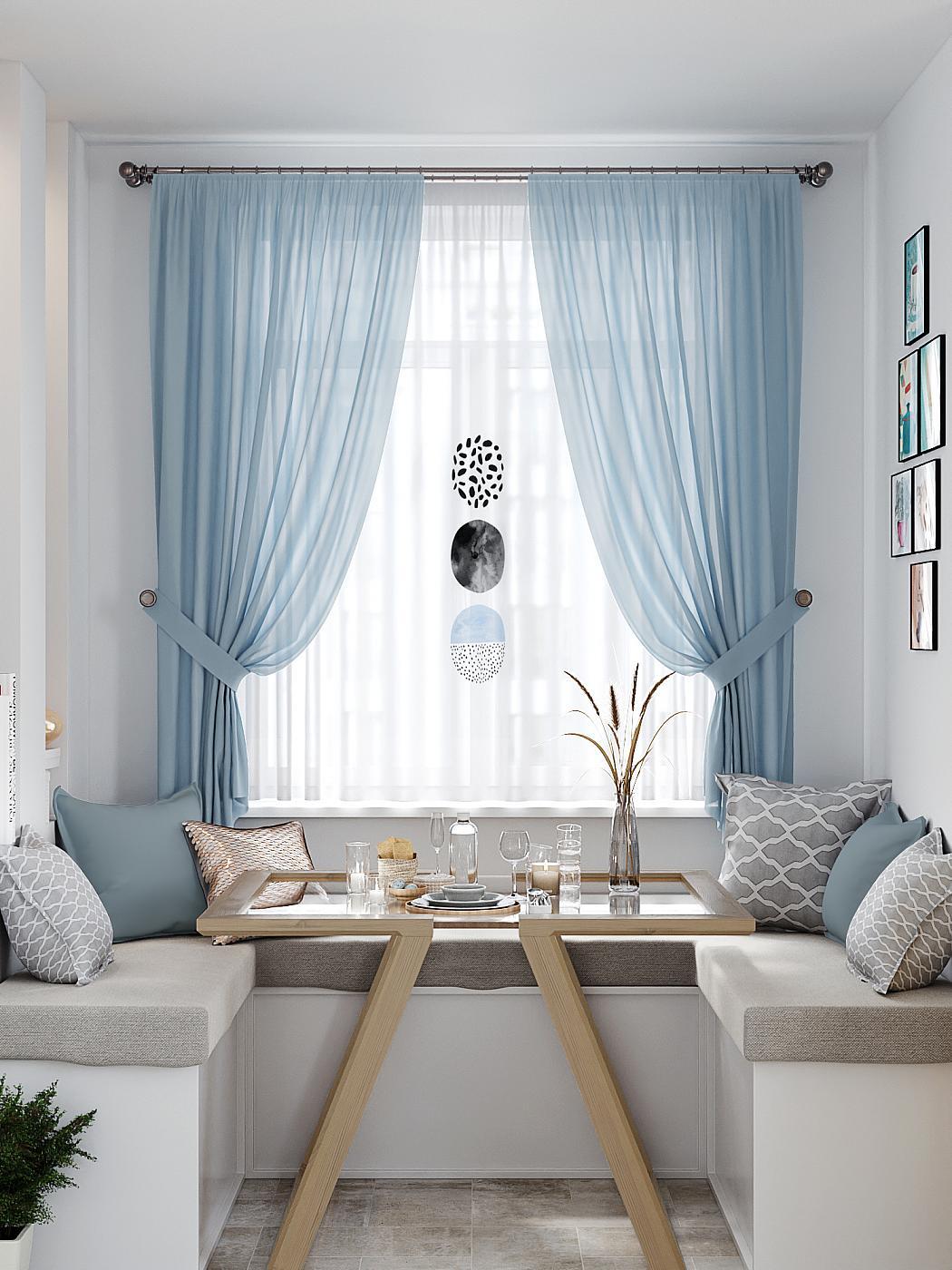 

Комплекты штор AT HOME Локсти высота 180 см, ширина 145 см, Белый, 550395