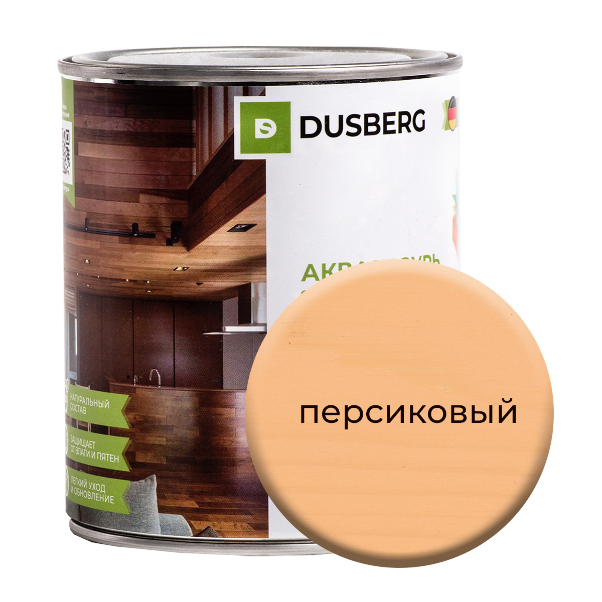 

Аквалазурь Dusberg с пчелиным воском 750 мл Персиковый, Оранжевый, 3510