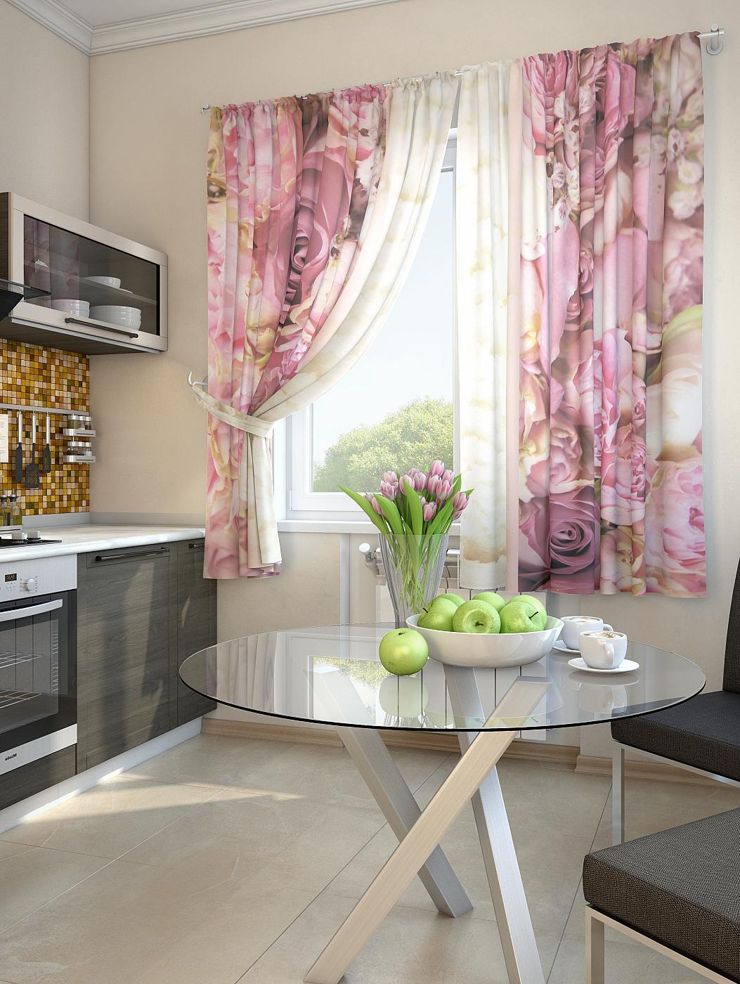 

Комплекты штор AT HOME Фловер высота 180 см, ширина 150 см, Белый, 920070
