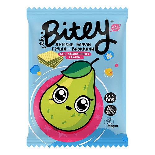 

Вафли Bite Груша-Брокколи, 35 г х 3 шт, 2598586
