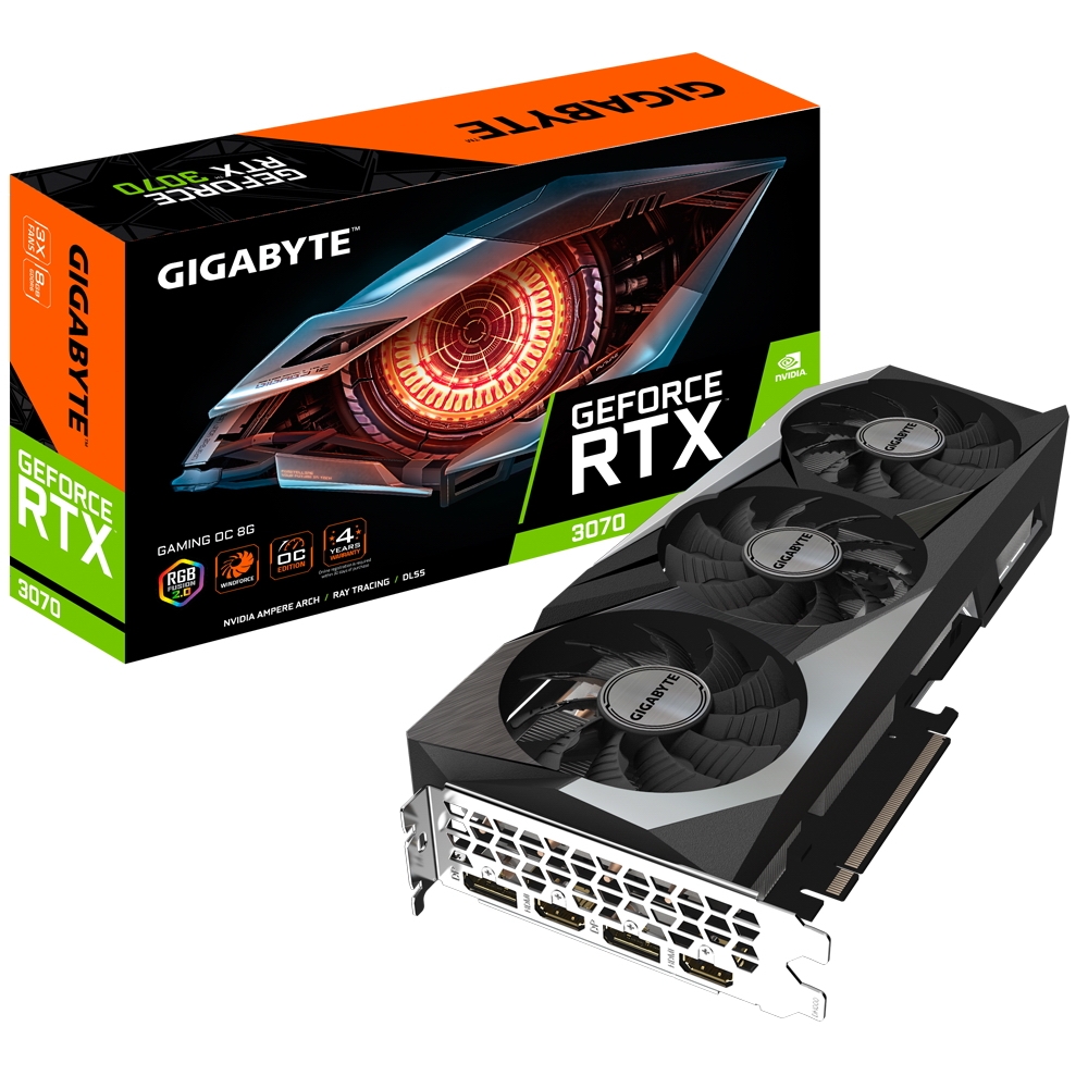 Видеокарта GIGABYTE NVIDIA GeForce RTX 3070 GAMING OC (GV-N3070GAMING OC-8GD 2.0)