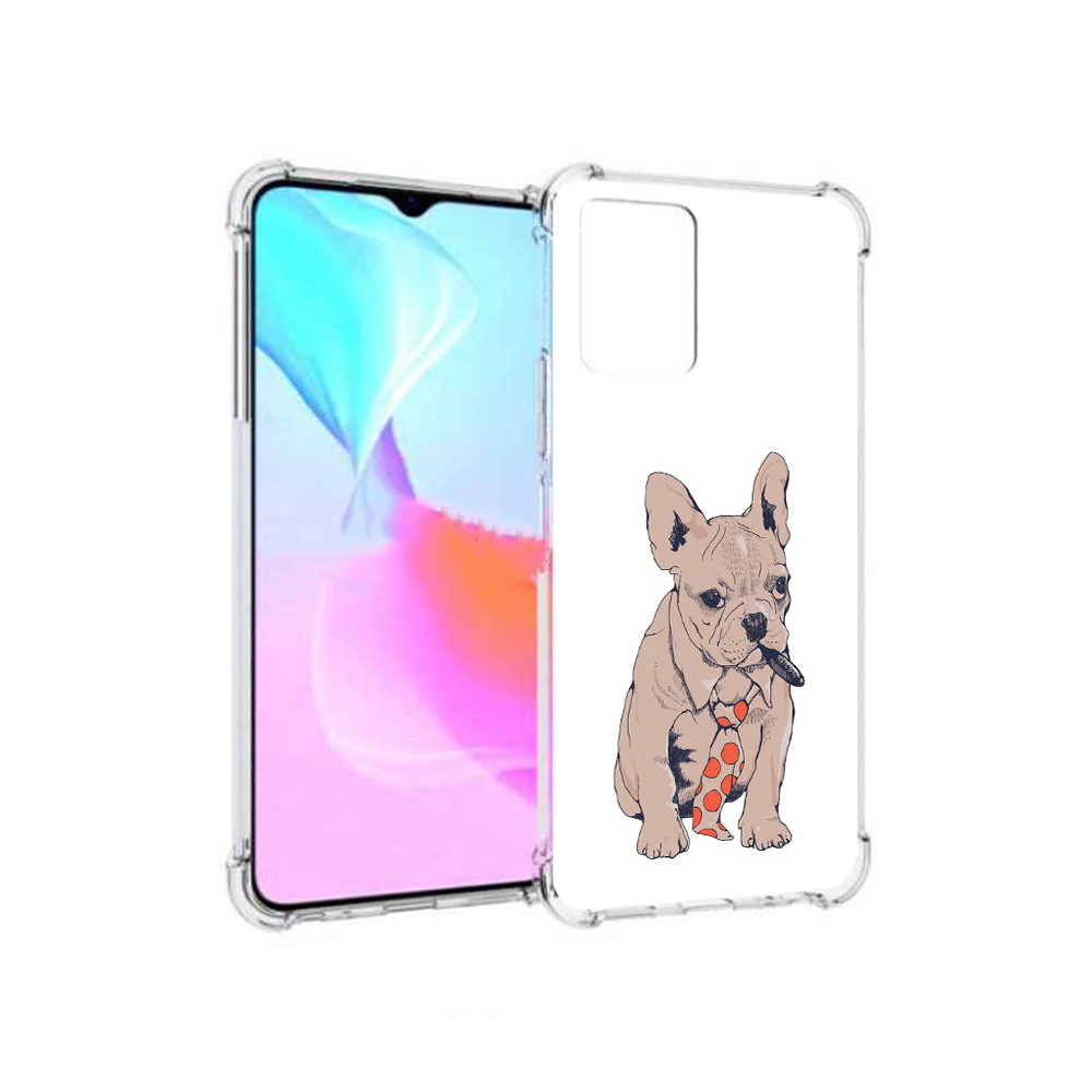 

Чехол MyPads Tocco для Vivo Y33s бульдог с сигарой (PT226981.417.250), Прозрачный, Tocco