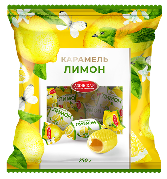 

Карамель Азовская КФ Лимон с фруктовой начинкой, 250 г