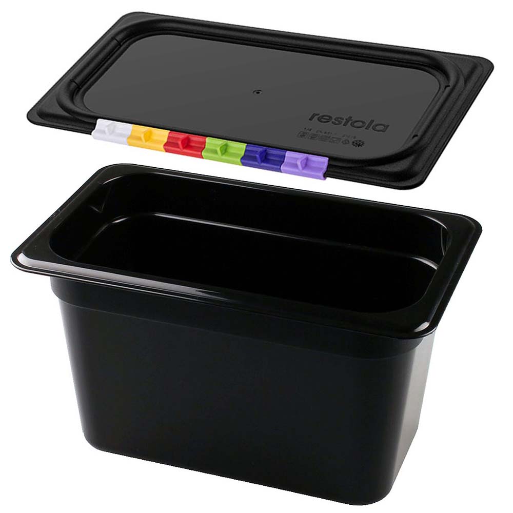 

Гастроемкость Restola 3,6 л с крышкой, 14, полипропилен, черный, 422101713.422101813