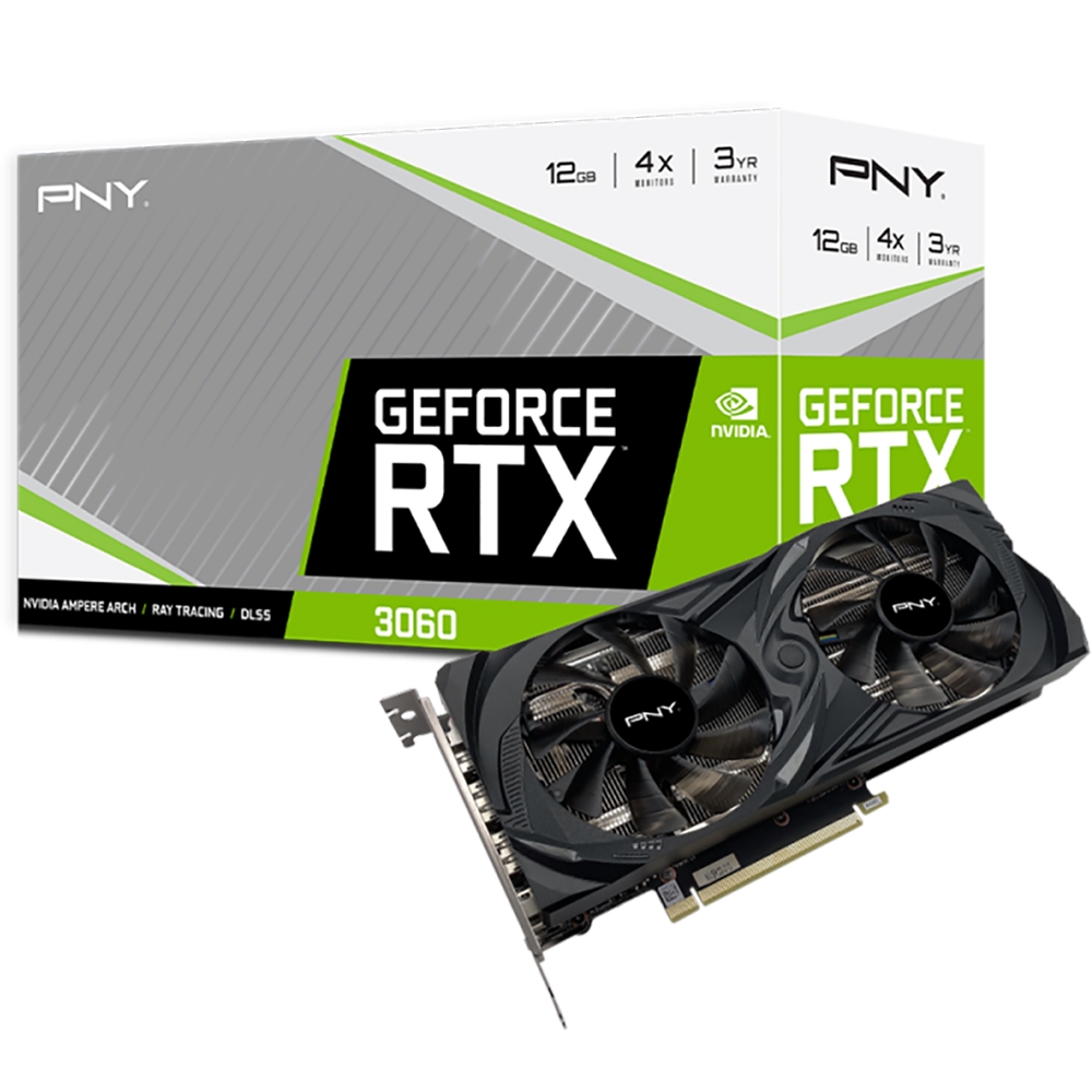 фото Видеокарта pny geforce rtx 3060 uprising dual fan edition