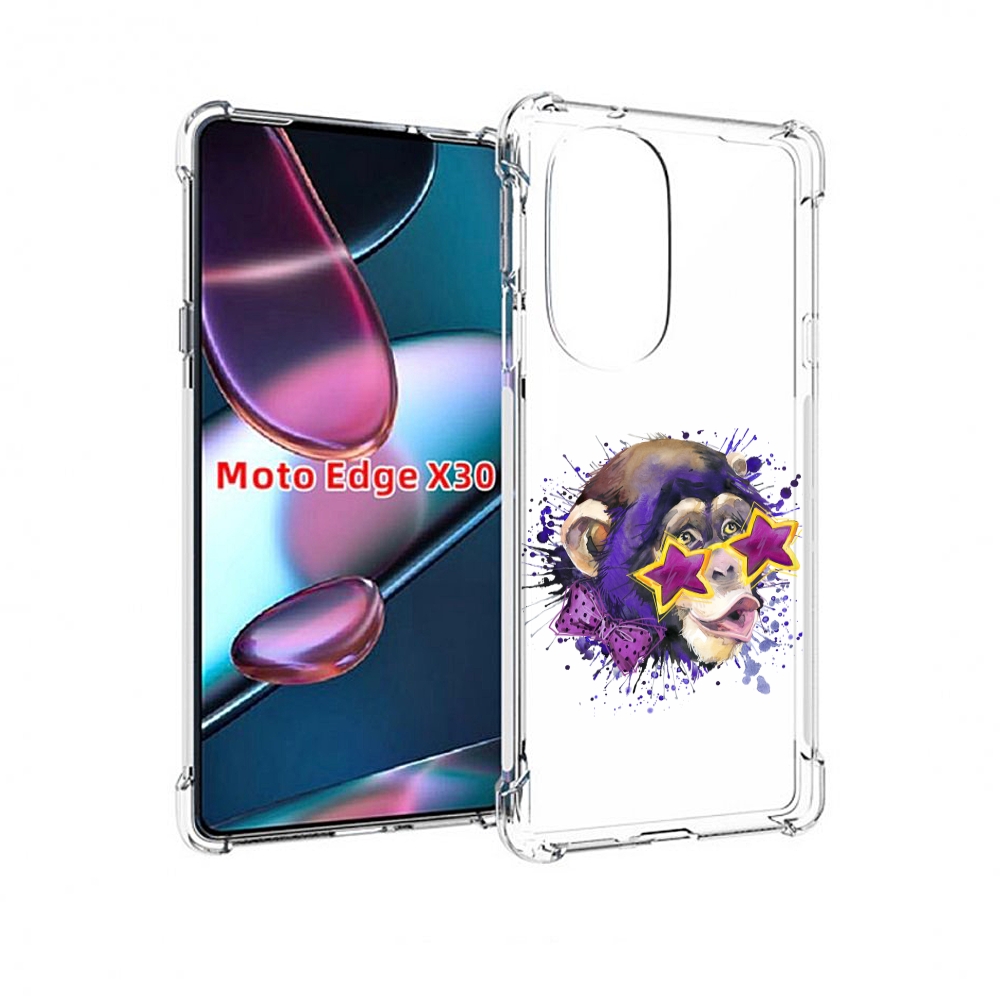 

Чехол MyPads обезьяна в очках для Motorola Moto Edge X30, Прозрачный, Tocco