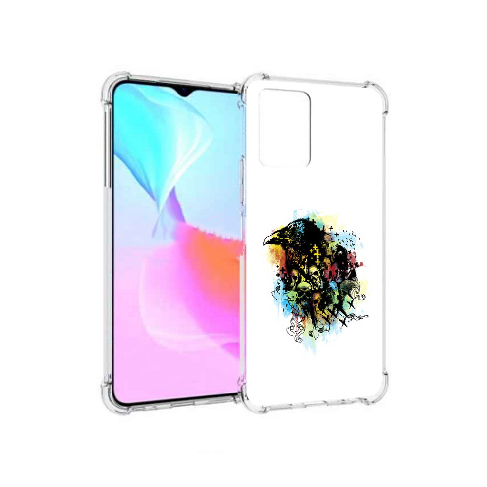 

Чехол MyPads Tocco для Vivo Y33s ворон и черепа (PT226981.417.273), Прозрачный, Tocco