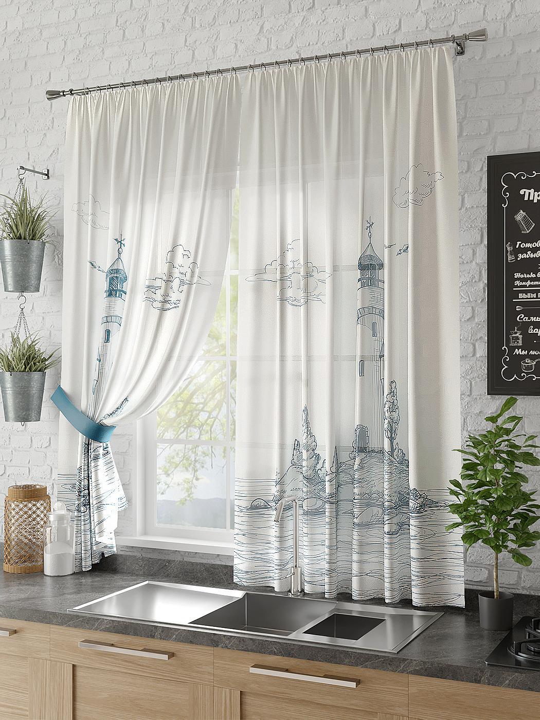 

Комплекты штор AT HOME Родриг высота 180 см, ширина 150 см, Белый, 930505