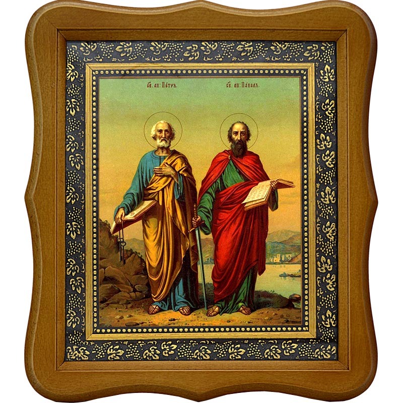 

Петр и Павел Святые апостолы. Икона на холсте.