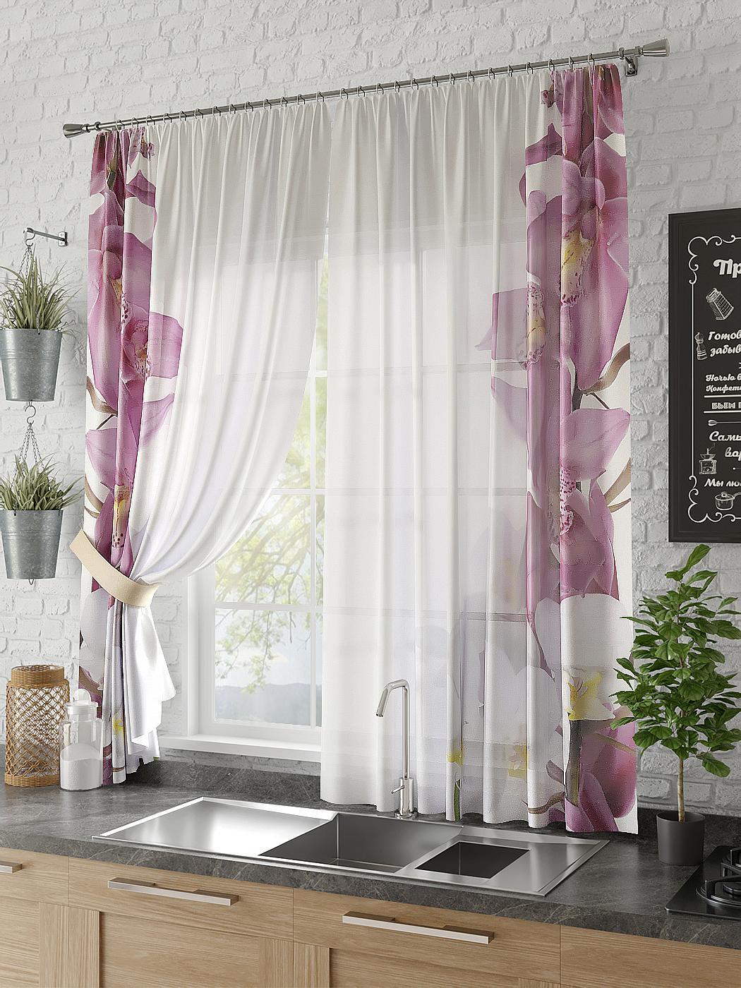 

Комплекты штор AT HOME Фаресс высота 180 см, ширина 150 см, Белый, 930528