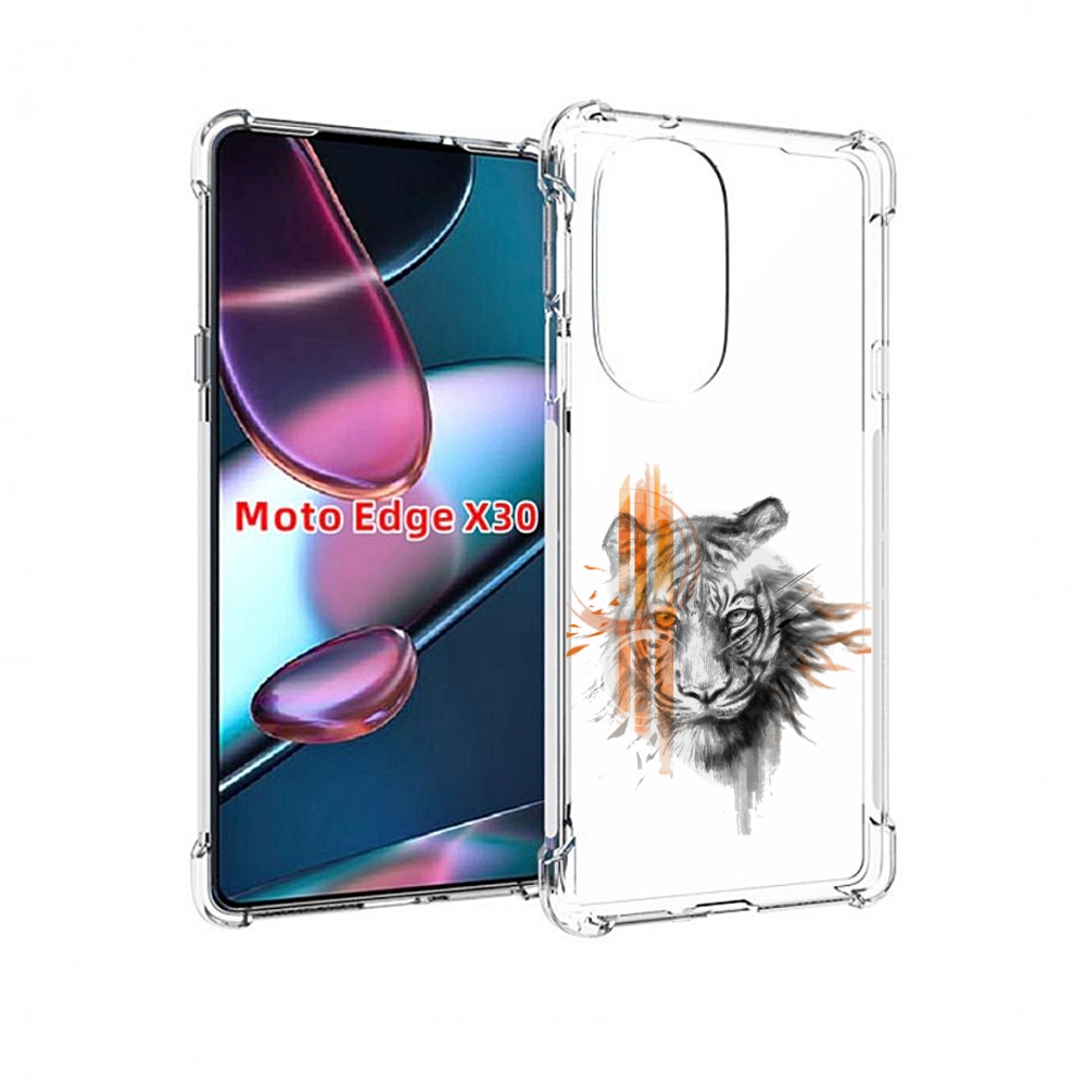 

Чехол MyPads огненный тигр для Motorola Moto Edge X30, Прозрачный, Tocco