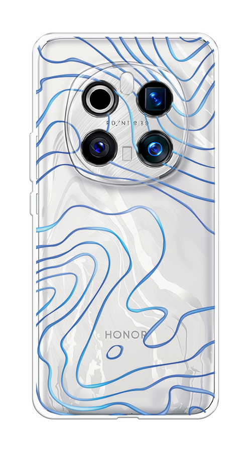

Чехол на Honor Magic 7 Pro "Blue lines", Прозрачный;синий, 6125650-1