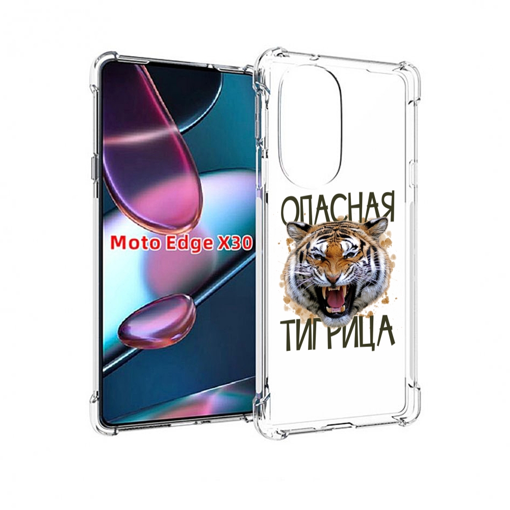 

Чехол MyPads опасная тигрица для Motorola Moto Edge X30, Прозрачный, Tocco