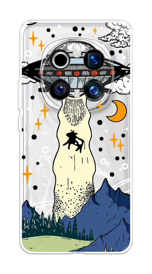 

Чехол на Honor Magic 7 Pro "НЛО забирает корову", Бежевый;синий;желтый, 6125650-1
