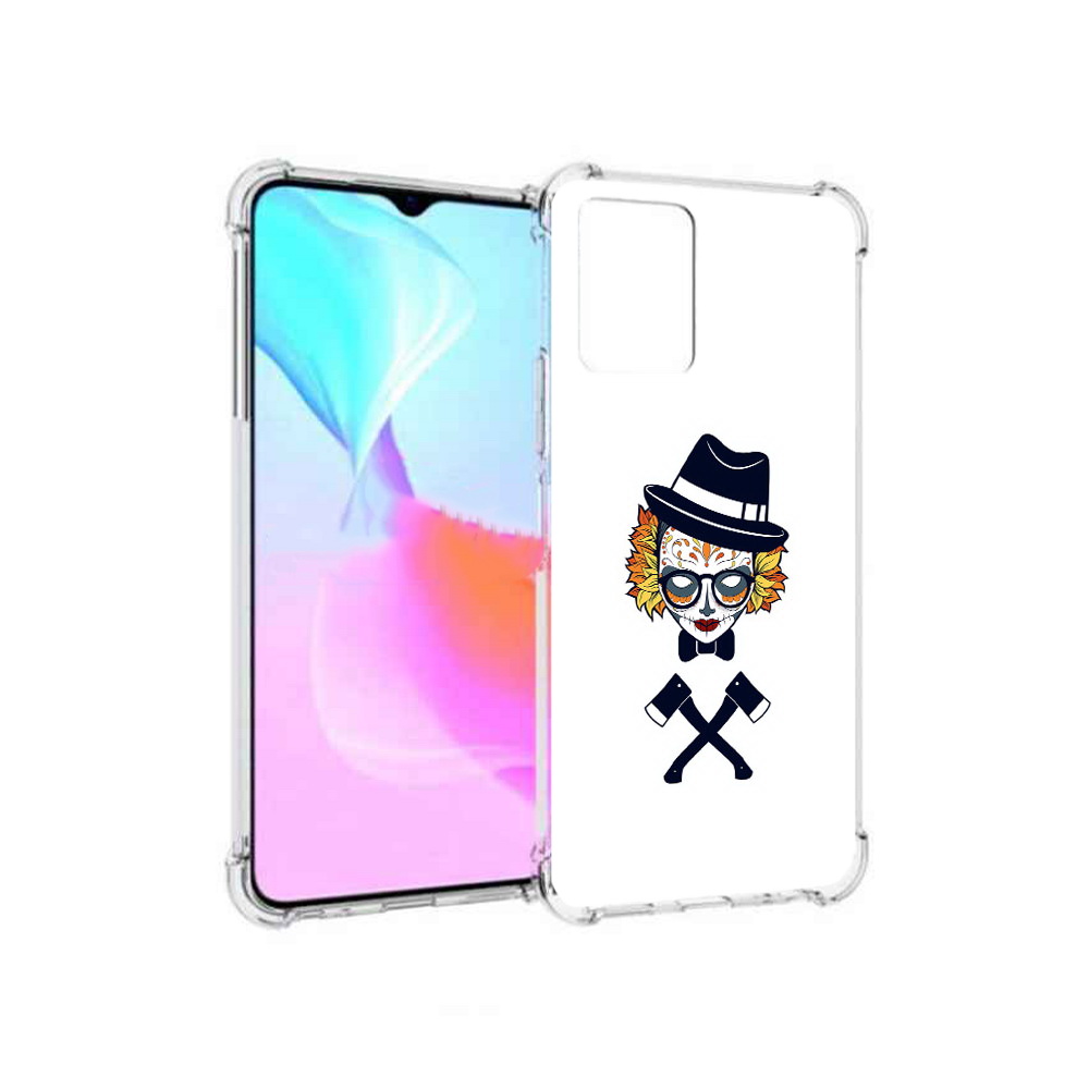 

Чехол MyPads Tocco для Vivo Y33s девушка в маске с топорами рисунок (PT226981.417.304), Прозрачный, Tocco