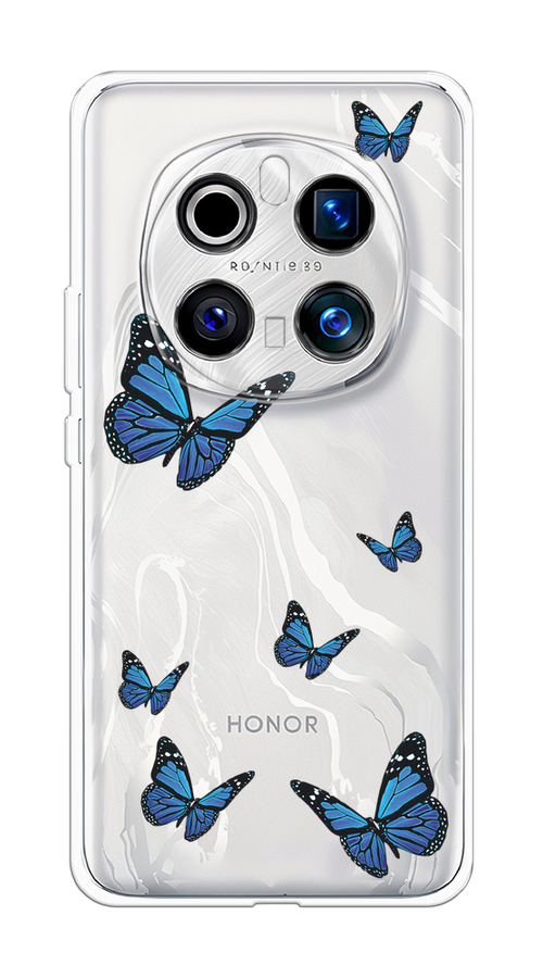 

Чехол на Honor Magic 7 Pro "Blue butterflies", Синий;черный, 6125650-1