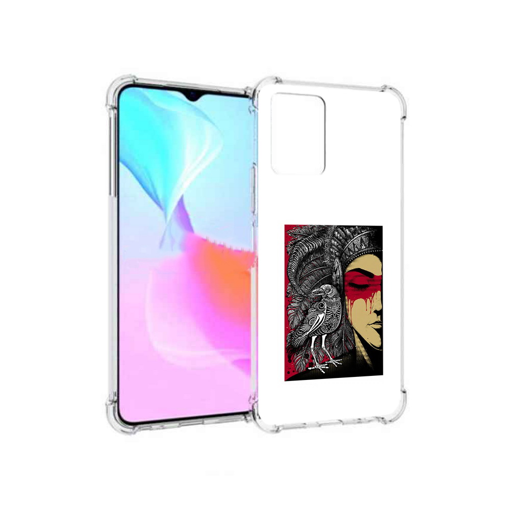 

Чехол MyPads Tocco для Vivo Y33s девушка с вороном в абстракции (PT226981.417.311), Прозрачный, Tocco