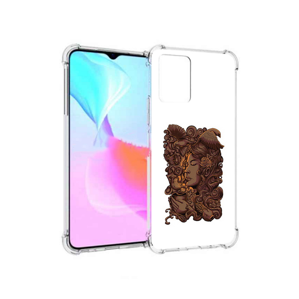 

Чехол MyPads Tocco для Vivo Y33s девушка с длинными волосами абстракция (PT226981.417.312), Прозрачный, Tocco