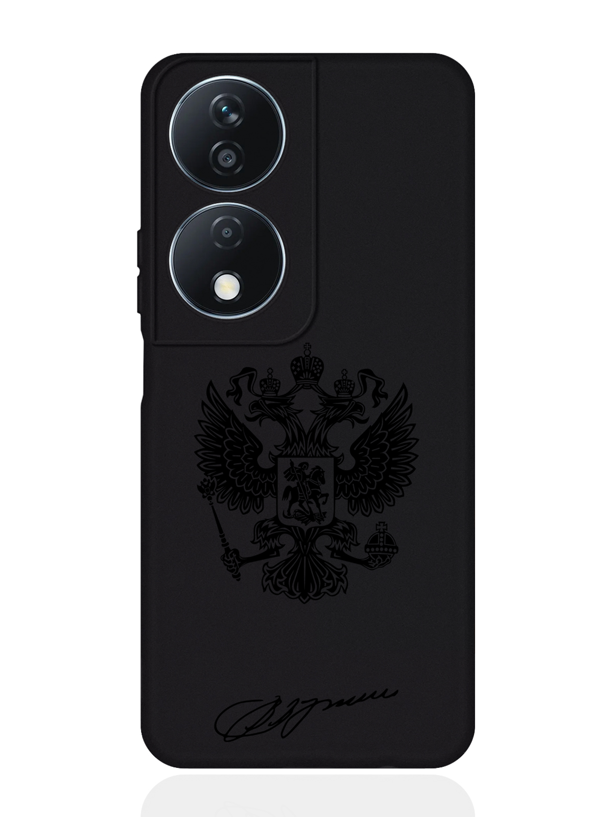 

Чехол для смартфона Honor X7b черный силиконовый Черный лаковый Герб, Черный;коричневый, Honor