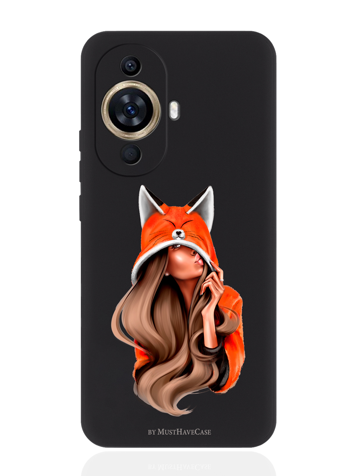 

Чехол для смартфона Huawei Nova 11 черный силиконовый Foxy Girl, Оранжевый;черный, Huawei