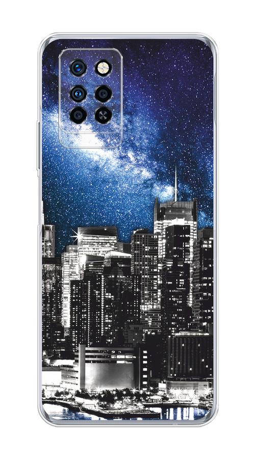 

Чехол на Infinix Note 10 Pro "Космический Нью-Йорк", Синий;серый, 3100150-1