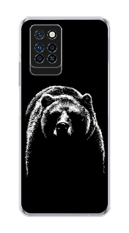 

Чехол на Infinix Note 10 Pro "Медведь в ночи", Белый;черный, 3100150-1