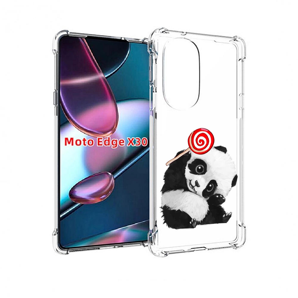 

Чехол MyPads панда с леденцом для Motorola Moto Edge X30, Прозрачный, Tocco