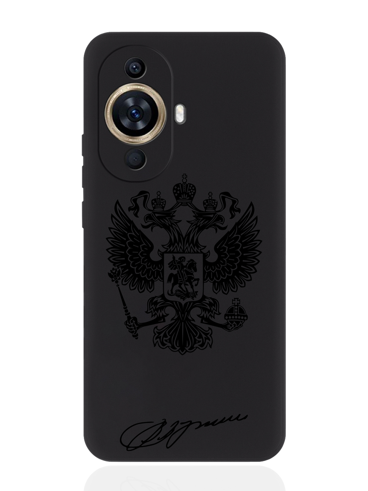 

Чехол для смартфона Huawei Nova 11 черный силиконовый Черный лаковый Герб, Huawei