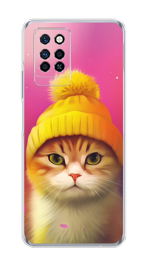 

Чехол на Infinix Note 10 Pro "Котик в шапочке", Розовый;желтый;бежевый, 3100150-1