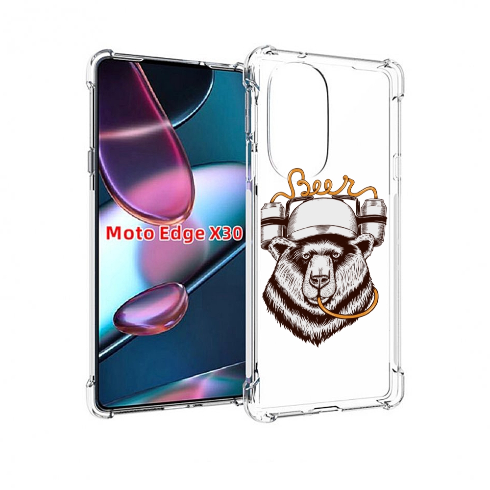 

Чехол MyPads пивной медведь для Motorola Moto Edge X30, Прозрачный, Tocco