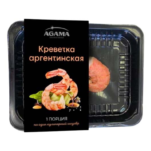 

Креветки AGAMA, замороженные, без заправки, BIO, 150 гр