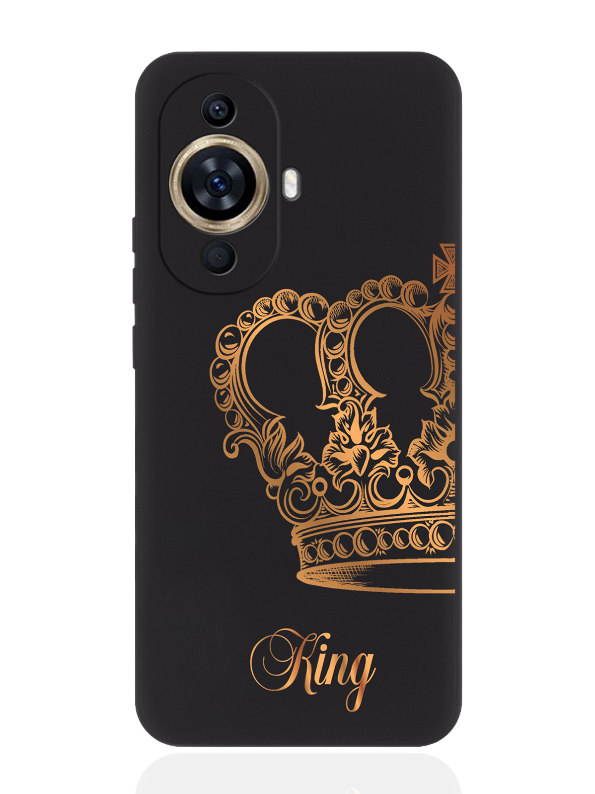 

Чехол для смартфона Huawei Nova 11 черный силиконовый Парный чехол корона King, Huawei