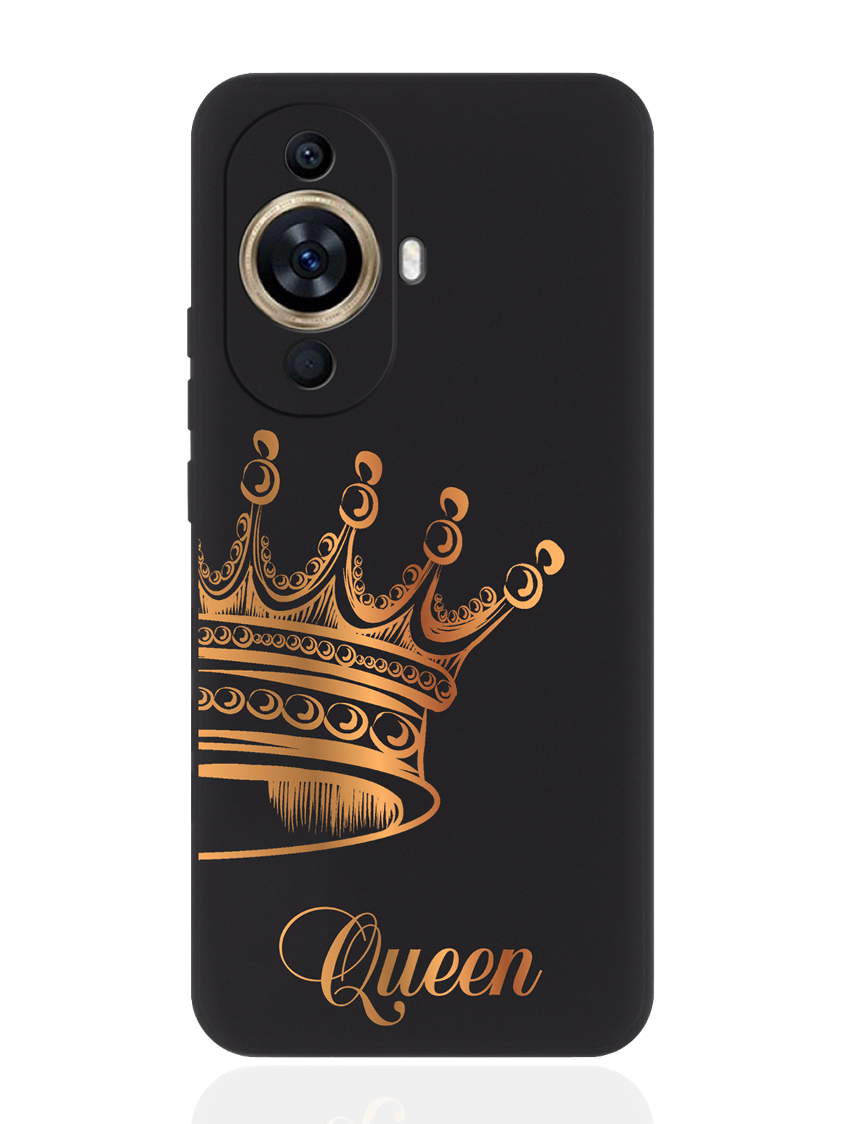 

Чехол для смартфона Huawei Nova 11 черный силиконовый Парный чехол корона Queen, Huawei
