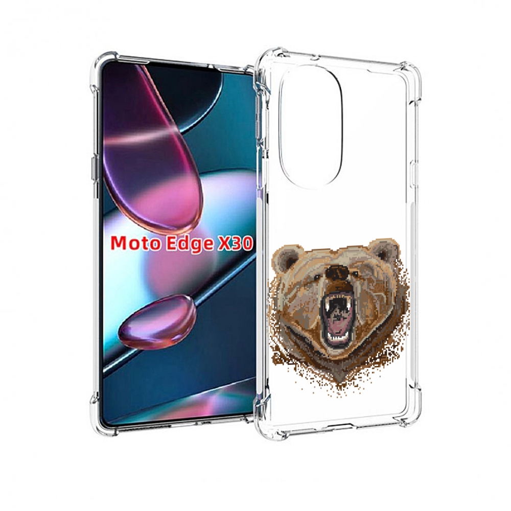 Чехол MyPads пиксельный медведь для Motorola Moto Edge X30 Tocco