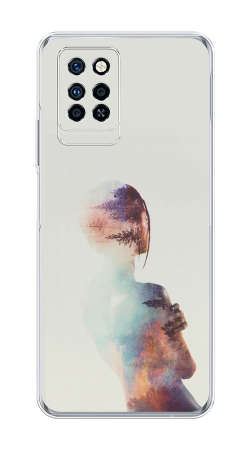 

Чехол на Infinix Note 10 Pro "Девушка-лес", Розовый;голубой;серый, 3100150-1