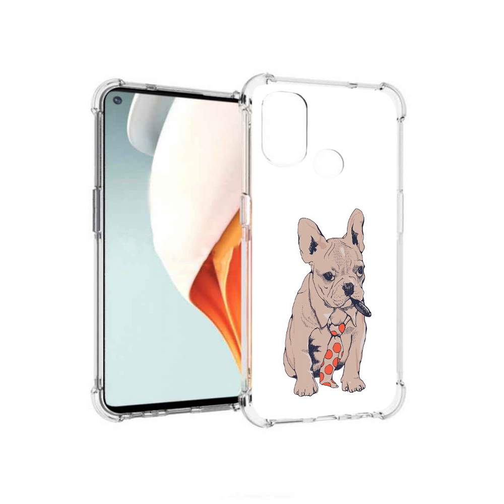

Чехол MyPads Tocco для OnePlus Nord N100 бульдог с сигарой (PT227045.141.250), Прозрачный, Tocco