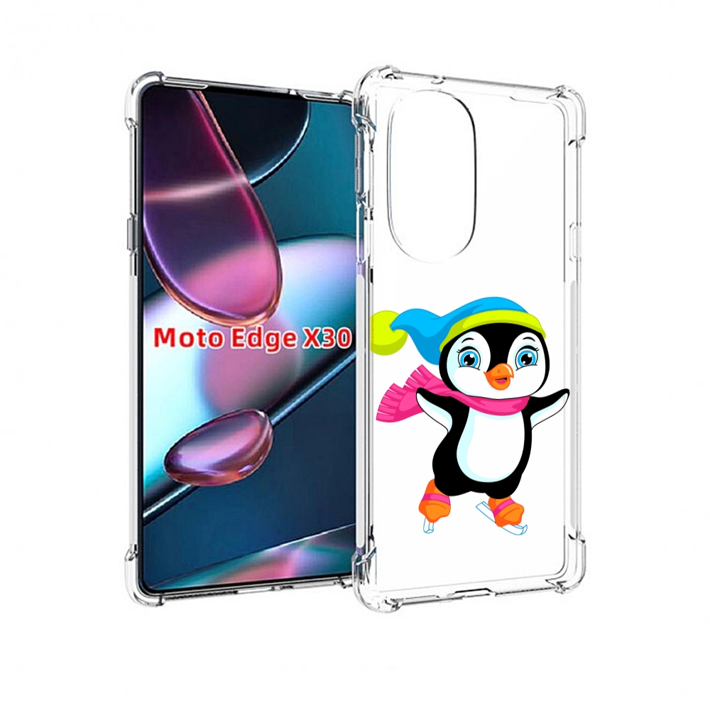 

Чехол MyPads пингвин на коньках для Motorola Moto Edge X30, Прозрачный, Tocco