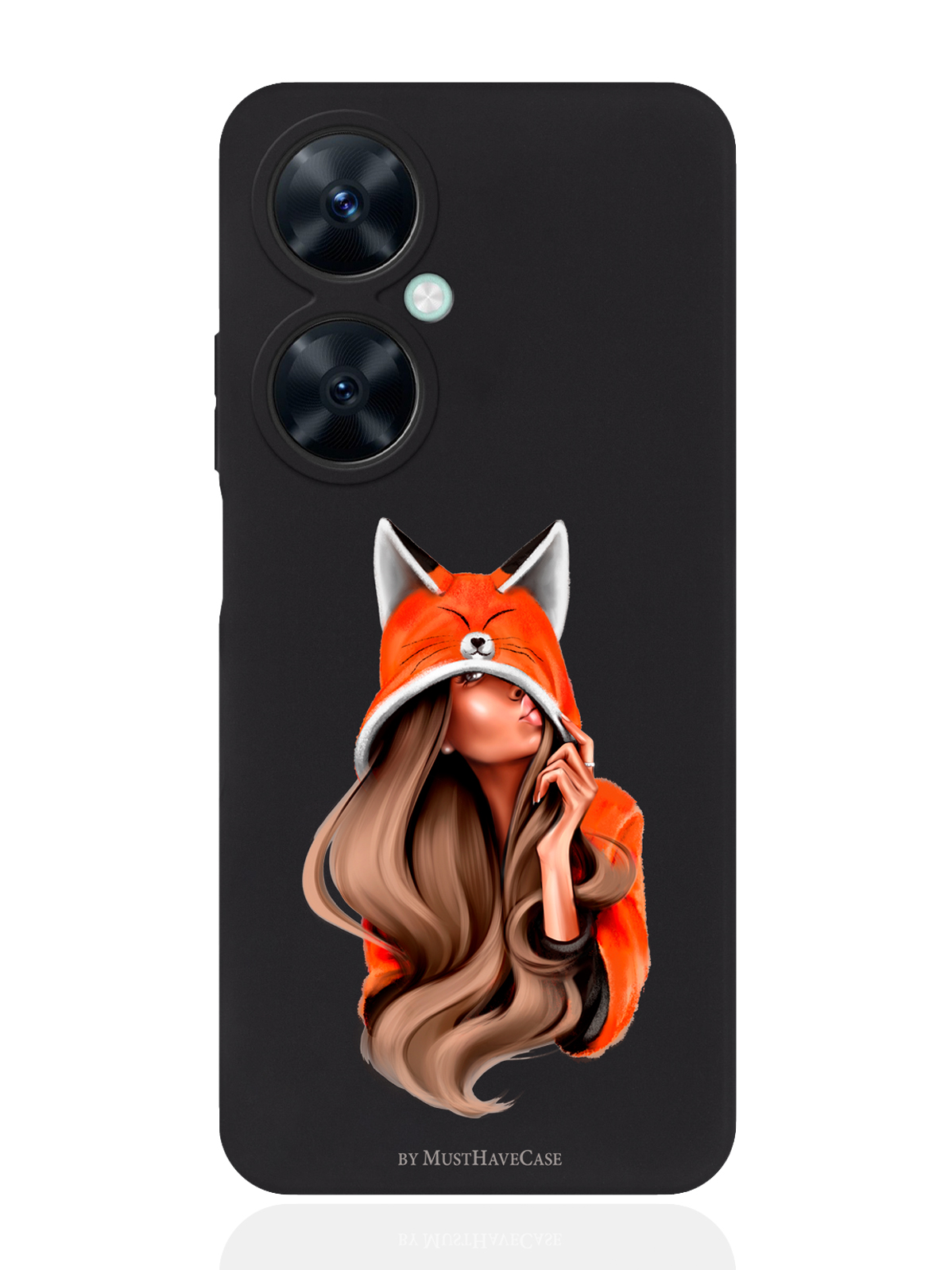 

Чехол для смартфона Huawei Nova 11i черный силиконовый Foxy Girl, Оранжевый;черный, Huawei