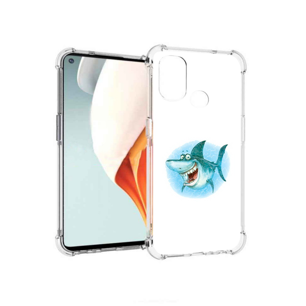 

Чехол MyPads Tocco для OnePlus Nord N100 веселая акула (PT227045.141.261), Прозрачный, Tocco