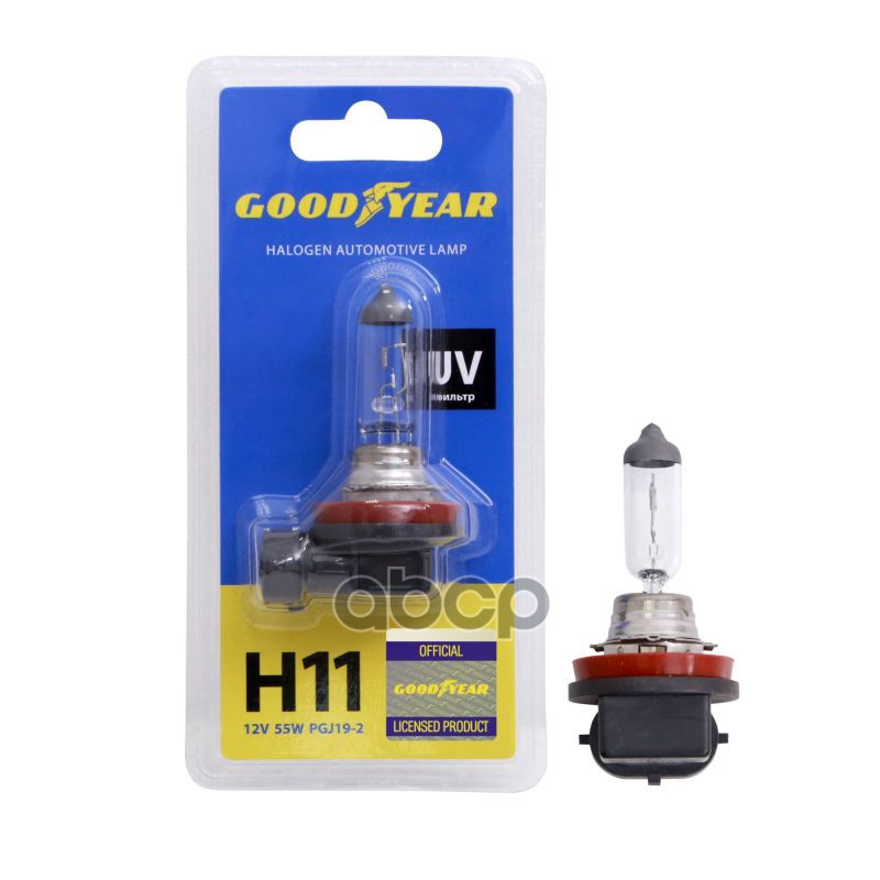 

Лампа Галоген.Н11 12 V 55 W (Pgj19-2) (Goodyear) (Блистер) GOODYEAR арт. GY010111