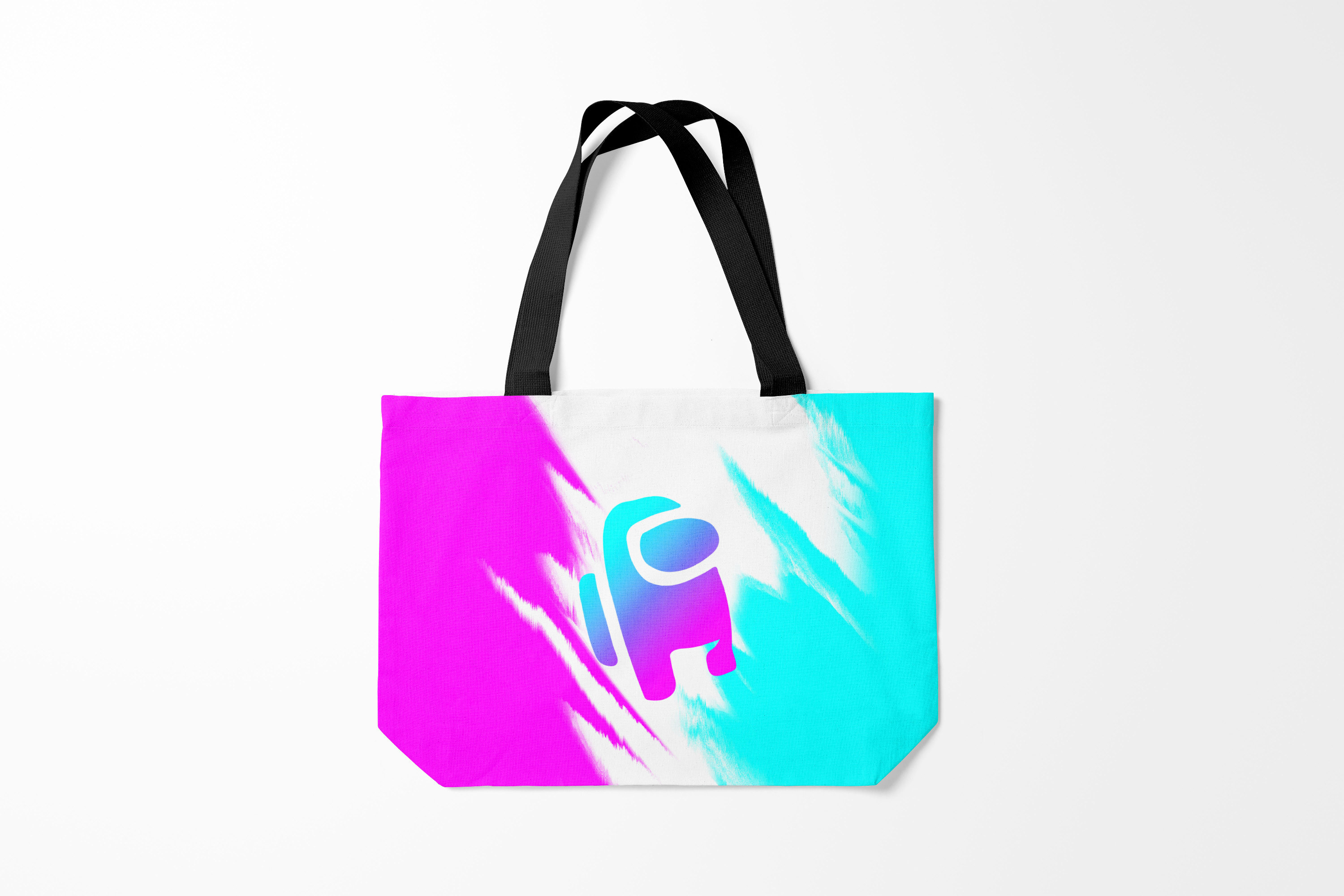 

Сумка шoппер унисекс Burnettie Among us NEON, фиолетовый; голубой, Among us NEON