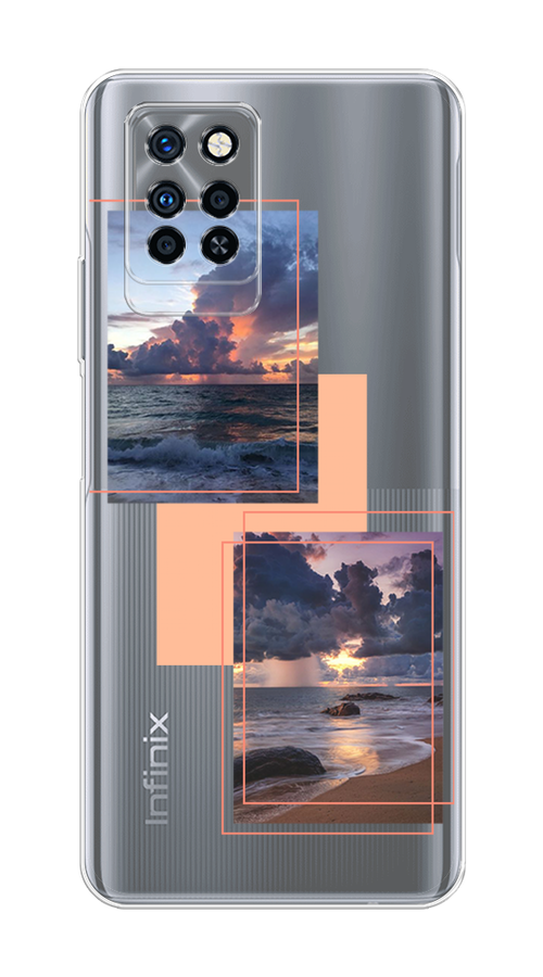 

Чехол на Infinix Note 10 Pro "Sky collage", Розовый;прозрачный;синий, 3100150-1