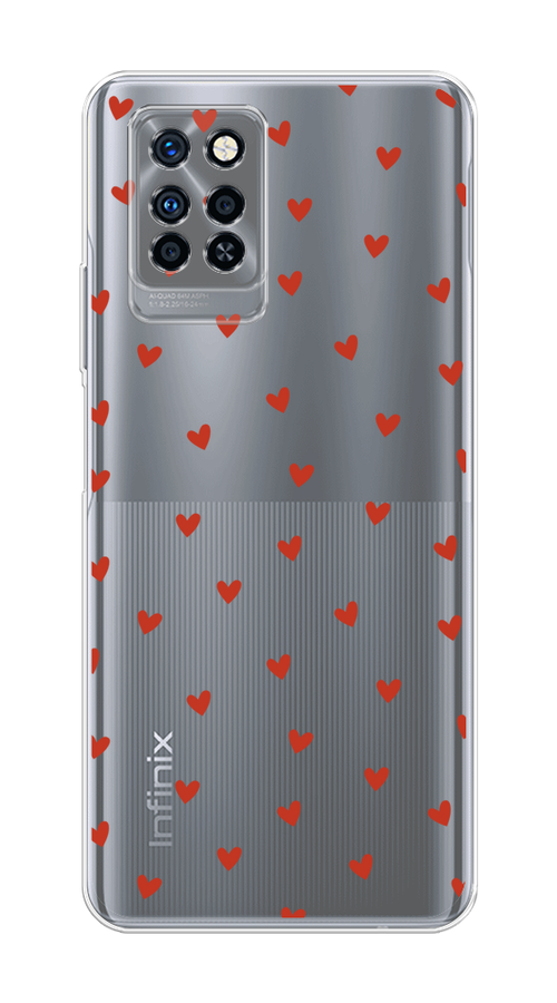 

Чехол на Infinix Note 10 Pro "Red hearts", Красный;прозрачный, 3100150-1